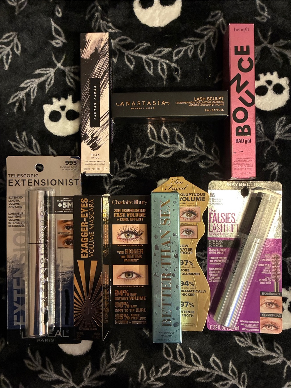 7 Assorted Black Mascara Bundle - Benefit, Anastasia, L'Oréal & More